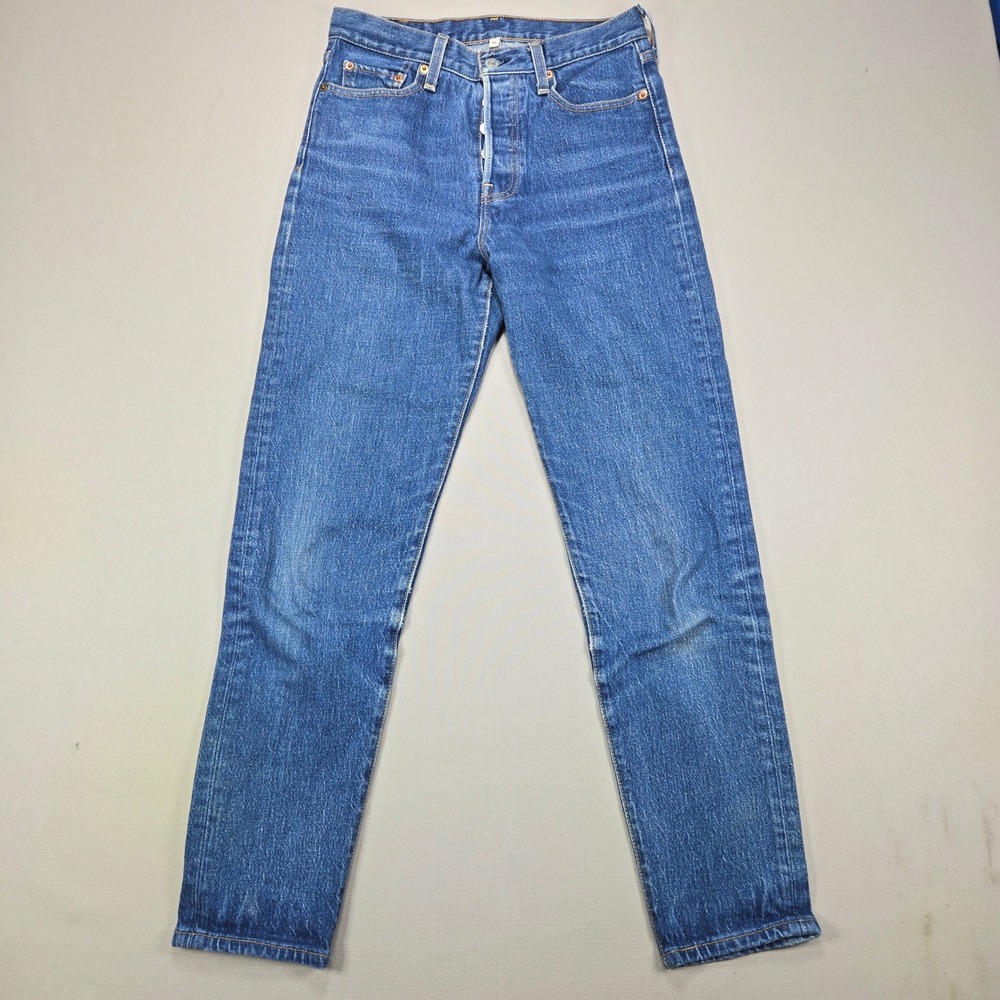 Levi's 501 Original Fit Jeans Medium Wash Straight Leg Denim Blue Women Size 26
